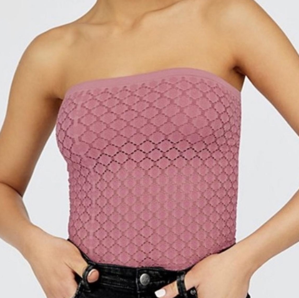 Intimately By Free People Honeycomb Texture Tubetop In Magenta Sz M/L